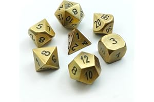 BESCON DICE Bescon Lot de 7 dés polyédriques D&D en laiton massif pour jeu de rôle