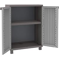 Terry, JWood 68, Schrank mit 2 Türen in Holz-Optik, 1 bewegbarer Einlegeboden, für den Innen- und Außenbereich. Farbe…