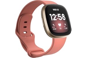 Garmcool Bracelet de Montres Compatible avec Fitbit Versa 4/3, Sense 2 / Sense Bracelet, Souples Réglable Sport Silicone Remplacement Band pour Femmer Hommes, S/L