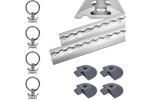 SOLIDPRO Airlineschiene halbrund Silber eloxiert 2X 1,0 Meter mit 4 Ösen und 4 Endkappen, Alu Zurrschiene robust, hohe Stabilität und Langlebigkeit, für Anhänger, PKW, LKW, Camper, Wohnmobil