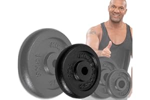 ‎MIWEBA SPORTS Miweba Sports Hantelscheiben Set HSG | 𝐏𝐫𝐨𝐟𝐢 Hanteln - 1.25-10.0 Kg Hantelscheibe - Hantel Scheiben - Gusseisen Gewichte - Ø 30/31 mm - Hantelset - Gewichtsscheiben - Hantelgewicht - Plates