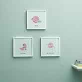 Bebek Odasına &Ouml;zel Minimal Tasarımlı &Ccedil;er&ccedil;eve 3'l&uuml; 20x20 cm