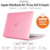 McStorey MacBook Air 13 İn&ccedil; Kılıf Şeker Pembe D&uuml;z Desenli Koruyucu Sert Kapak A2337 M1 2020 ve A2179 2020 A1932 2018-2019 Uyu