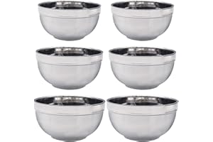 saijer Bol Inox, 6 Morceaux Antidérapant Double Isolation Bol pour Enfants Ensemble de Bols à Mélanger Bol à Collation Trempette pour Mélanger Cuire ou Cuire (3 Tailles)