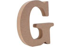 Gspirit Decorativo di Legno Lettere, Originale Colore 26 Alfabeto Legna Lettere per Nome Bambini Compleanno Festa Nozze Casa Decorazione e Camera da Letto, (G)