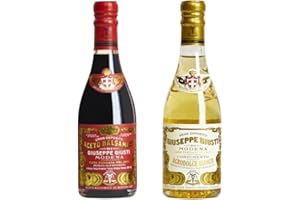 Giusti - Aceto Balsamico di Modena 3 Medaglie d'Oro e Condimento Agrodolce Bianco - 2 x 250ml Champagnotta