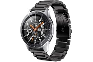SUNDAREE Kompatybilny z bransoletą Galaxy Watch 5, Watch 4, Watch 6, czarny, bez przerwy, wymienny metalowy pasek do zegarka Samsung Galaxy Watch 5, 4, 6, 40 mm, 44 mm / 4 Classic 42 mm, 46 mm / 5 Pro