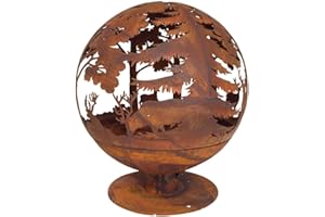 ESSCHERT Braciere rotondo in metallo effetto ruggine