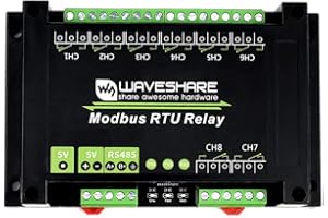 Waveshare Industrial Modbus RTU 8-ch(Channel) Relay Module with RS485 Interface Multi Isolation Protection Circuits with ABS Enclosure Up to 10A Contact Rating