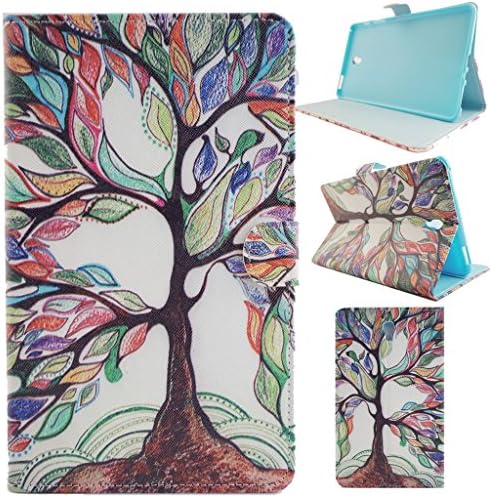 MOONBAY MALL Colourful Painted PU Leather Smart Cover Case for Samsung Galaxy TAB S 8.4" SM-T700 / SM-T705 with Multi-Angle Viewing stand + Auto Sleep/Wake + Screen Protector + Free Stylus. Flower 26
