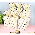 SATYAM KRAFT 12 Pcs Multipurpose Decorative Paper Folding Storage Box with Ribbon for Wedding Gifts, Return Gifts, Birthday, Perfect for Packing Chocolates, Dry Fruits & Wedding Favors (white and golden)