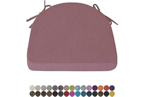 Lsjoaw 1 Stück Stuhlkissen Sitzkissen Stuhl 43X42X40X8 Sitzpolster mit Bindeband Rutschfestes Zierkissen Gartenkissen Halbrund Auflage für Stühle Indoor/Outdoor Sitzauflage,Light Purple