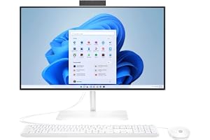 HP All-in-One Desktop With 23.8" FHD IPS Display - 13th Gen Intel Core i5-1335U processor- Intel Iris Xe Graphics - 16GB DDR4 RAM - 512GB NVMe SSD- White Keyboard & Mouse - Windows 11 - Shell White