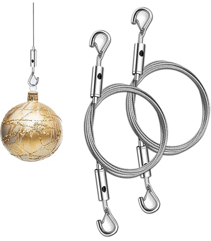 Kit 4 Cavi In Acciaio Inox Per Appendere Quadri – Regolabili, Con Ganci, Lunghezza 2m, Diametro 1,5mm, Carico Fino A 30 Kg