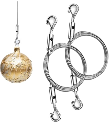 Kit 4 Cavi In Acciaio Inox Per Appendere Quadri – Regolabili, Con Ganci, Lunghezza 2m, Diametro 1,5mm, Carico Fino A 30 Kg