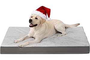 KSIIA Ortopédica Cama para Perros Grande XL, 105x70cm Colchón Perro de Doble Cara, Colchoneta Perro Lavable, Cojín Mascota Desenfundable Impermeable, Dog Bed Gris