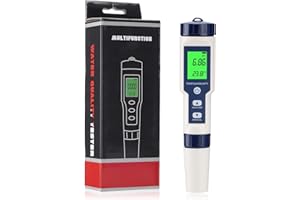 PRECIPETTE pH mètre 5 en 1 testeur ph electronique pH Meter TDS EC salinité température pour aquarium piscine testeur ppm Testeur de qualité de l'eau ph metre