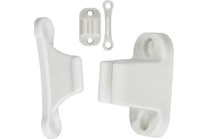 YOUR DAY MATE Loquet de Porte pour Caravane et Camping-Car, Paquet de 2, Espacement des Trous de 35 mm et 48 mm, Serrure de Porte Blanche, Porte de Service et de Rangement, Sécurité de Porte de Camping-Car