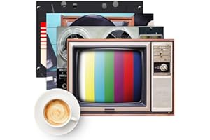 kina - TV0003 Set di 4 Tovagliette Americane Lavabili Antigraffio Riutilizzabili | Non lavabili in lavastoviglie | Design Vintage TV | Misura 45x32 cm