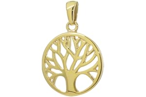 NKlaus Baum des Lebens Ø 14mm Kettenanhänger Lebensbaum Anhänger für Halsketten Damen echt Schmuck