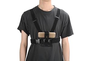 Lairun Harnais de Fixation de Poitrine Réglable pour Téléphone Portable de Caméra de Sport, Support de Sangle de Harnais Stable pour les Sports de Plein Air, Support de Fixation de Fixation