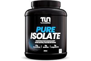 PURE ISOLATE | Isolat de Protéines en Poudre | Jusqu’à 90% de Protéines | Riche en BCAA et Glutamine | Proteine Musculation Rapide | Texture Onctueuse Goût Vanille | Pauvre en Lactose | 750G | TLN