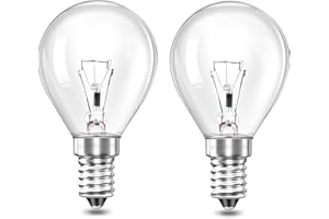Liuyife Ampoule E14 Dimmable G45 Globe pour Four 300 Degré Résistante, Blanc Chaud 2700K, 400LM, P45 Lampes pour Micro-ondes, Ampoule Lampe Lave, Lot de 2