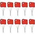 EMSea 10Pcs Ignition Key 702/26906870 Compatible with Jungheinrich Tractor Replacement Key Construction Machines Keys 5.3x2.3cm Red