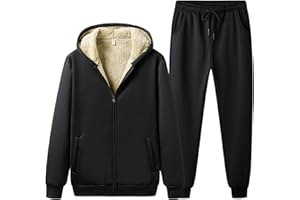Jamron Uomo Taglie Forti 2 Pezzi/ 3 Pezzi Invernale Tuta da Ginnastica in Pile Tuta Sportiva da Jogging (S-6XL)