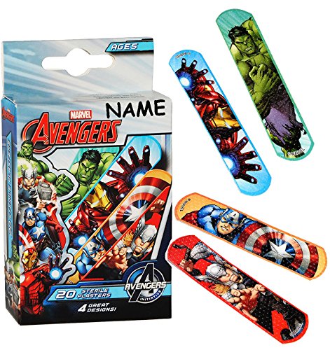 Pflasterset – “ Avengers Assemble “ – wasserfeste Pflaster – bunt Kinderpflaster – Initiative / Captain America – Iron Man – Thor / First – Aktion Held – für Kinder und Erwachsene / Trostpflaster – Mädchen Jungen – Helden - 3