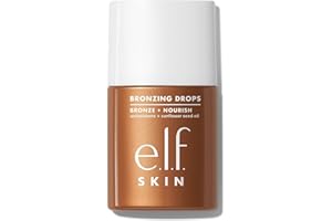 ‎E.L.F. e.l.f. SKIN Bronzing Drops, Flüssiger Bronzer Für Gesicht & Haut, Erzeugt Einen Sonnengeküssten Glanz, Mit Vitamin E, Vegan & Tierversuchsfrei, Pure Gold