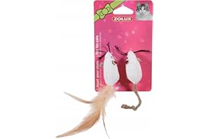 Zolux Set de 2 Souris Canevas Jouet pour Chat L 2,5 x P 2,5 x H 5 cm
