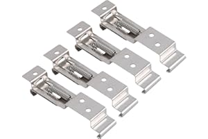 SHUDYEAR 4 Pcs Trailer Number Plate Holder, License Plate Bracket, Stainless Steel Number Plate Clips, Frame Number Plate Holders Stainless Spring Loaded Steel for Trailers Caravans