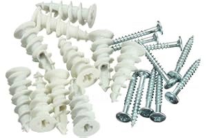 Nartel® Nylon Self Drilling Plasterboard Fixings Raw Plugs Cavity Wall White/Beige. Pack of 25.