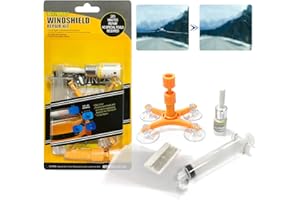 MANELORD Reparation Pare Brise Avec Résine de Réparation de Pare-brise Pour Réparer Les Éclats de Fissure de Pare-brise de Voiture, Bulls-Eye, Toile D'araignée, en Forme D'étoile, Croissants Demi-lune