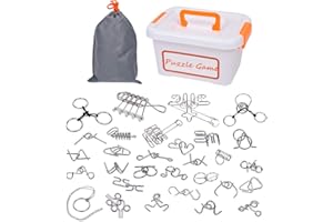 Chonor 30 en 1 Mini Rompecabezas de Metal Alambre Puzzle Set, IQ Entrenamiento Juego de la Mente Inteligencia Logica Educativa Juguete Idea de Regalo para Adultos y Niños