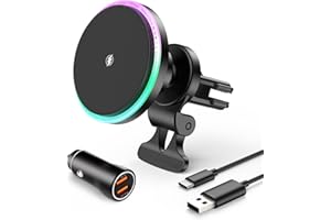 Olycism 15W Bezprzewodowa ładowarka samochodowa Magnetyczna Kompatybilny z MagSafe uchwyt na telefon komórkowy QC 3.0 adapter Bezprzewodowa ładowarka samochodowa szybkie ładowanie