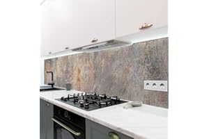 MyMaxxi Küchenrückwand Folie selbstklebend matt - einfache Montage ohne Bohren 0,4mm stark Versteift - Motiv Beton grau 60cm hoch - Spritzschutz Küche Klebefolie - Mauer Marmor Zement 60 x 60cm
