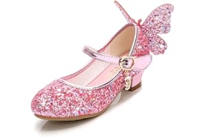 AQIYI Girls Princess Shoes Toddlers Sequin Sweet Bows Sandals Little Girls Party Pumps Sparkle Wedding Dress Shoes