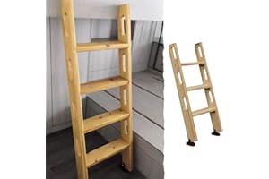 ENHEN Hochbettleiter Holzbettleiter 100cm/ 125cm/ 150cm, Hochleistungs -Ersatzleiter mit Handleiter-Und Gummi -Fußpolster, RV Loft Loft Dorm Climb Leiter (Size : 3 Step 100cm/39)