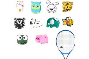 JJiaoLinin Tennis Racket Vibration Dampeners, 10 Pcs Soft Silicon Racket Dampener, Cute Tennis Dampener Funny Tennis Racket Vibration Dampener for Tennis and Squash