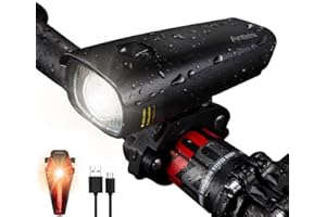 ‎ANTIMI Antimi LED Fahrradlicht Set [Neueste Modell],USB Wiederaufladbar Fahrradlichter Fahrradlampe Set, IPX4 Wasserdicht Frontlicht & Rücklicht Lampenset mit 2600mAh Li-ion Akku