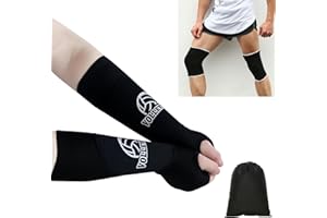 MHDUYEG Manchette Bras Femme de Volley-Ball 1 Paire, Genouillères 1 Paire, Protège-Bras de Volley-Ball pour Femmes, Protection D'avant-Bras pour I'entraînement de Volley-Ball (avec Sac de Rangement)