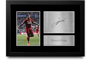 HWC Trading Divock Origi Liverpool Gifts Printed Signed Autograph Picture for Fans and Supporters - A4 Framed