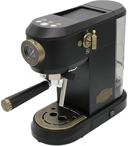 Kaiser KA 2001 R Empire Machine à Expresso - Porte-filtre 19 Bar, Multi-capsules (Nespresso, Dolce Gusto), Mousseur à Lait | Design Rétro Métal Bronze