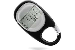‎GZVXUNY Gzvxuny 3D Schrittzähler Clip On, Einfacher Walking Schrittzähler Ohne App und Handy, Hilfe Track Schritte und Meilen/Km Kalorien verbrannt und Aktivität Zeit 7 Tage Speicher, Schwarz