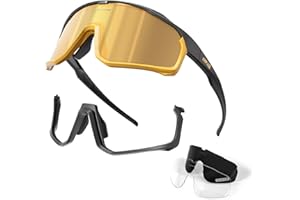KAPVOE Polarisées Lunette de Cyclisme Vélo avec 3 Verres Interchangeable Homme Femme VTT Sport Cycliste Pêche Conduite