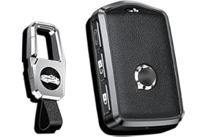 HIBEYO Custodia Protettiva per Chiavi Auto Volvo Smart Cover per Volvo XC60 XC70 XC90 C30 S60 S80 S90 V60 V70 V90 Portachiavi in Pelle con Tasti Laterali Nero