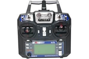 Qwinout FlySky FS i6 6CH Transmitter and Receiver, 2.4GHz 6 Channels Radio Transmitter with iA6 Receiver Combo Remote Controller System for RC Drone, Car, Boat