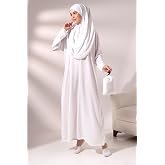 Tek Par&ccedil;a Namaz Elbisesi - Beyaz - 5015